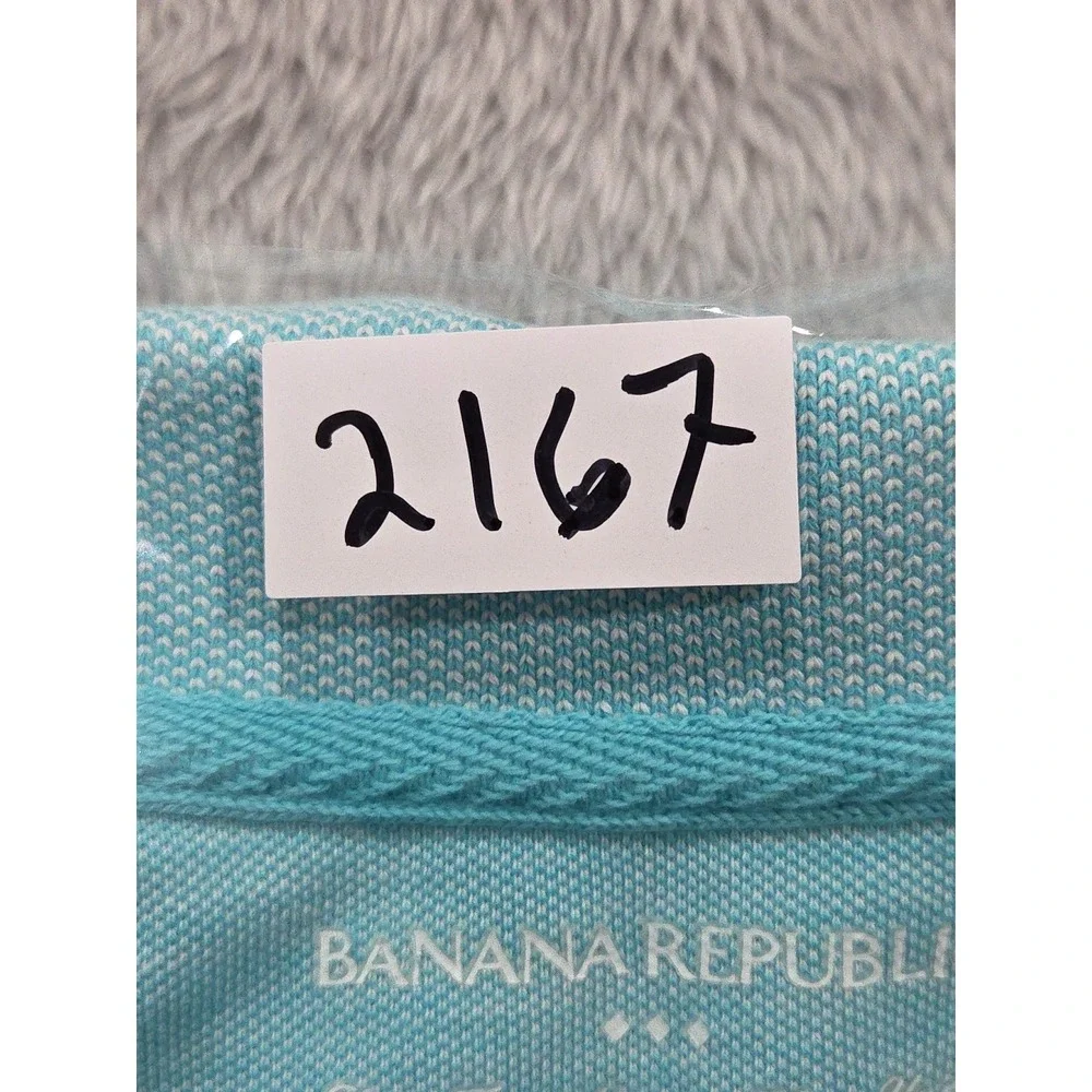 Banana Republic Men's Short Sleeve Polo Shirt Light Blue Turquoise Color  SzXXL